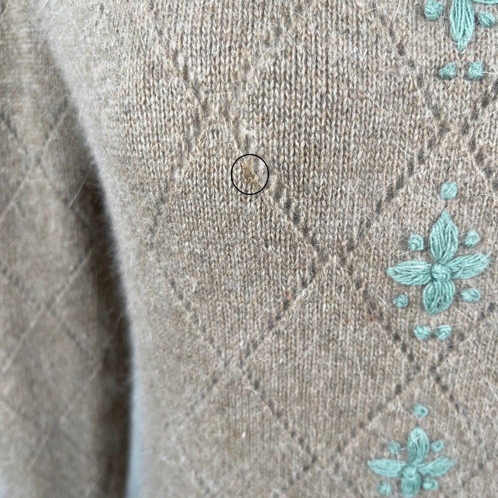 Vintage Stanley Blacker Angora Lambswool Embroidered Cardigan Medium - Picture 13 of 13